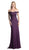 Cinderella Divine - CF158 Stretch Crepe Satin Off Shoulder Gown In Purpl