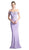 Cinderella Divine - CF158 Stretch Crepe Satin Off Shoulder Gown In Purple