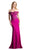 Cinderella Divine - CF158 Stretch Crepe Satin Off Shoulder Gown In Pink