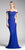 Cinderella Divine - CF158 Off Shoulder Stretch Crepe Satin Gown In Blue