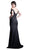 Cinderella Divine - CF158 Stretch Crepe Satin Off Shoulder Gown In Black