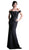 Cinderella Divine - CF158 Stretch Crepe Satin Off Shoulder Gown In Black