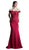 Cinderella Divine - CF158 Stretch Crepe Satin Off Shoulder Gown In Red