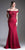 Cinderella Divine - CF158 Off Shoulder Stretch Crepe Satin Gown In Red