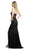 Cinderella Divine - CF266 Lace Applique Bodice Jersey Evening Dress In Black