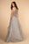 Elizabeth K Bridal - GL2528 Embroidered Illusion Jewel Tiered Gown In Silver