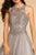 Elizabeth K Bridal - GL2528 Embroidered Illusion Jewel Tiered Gown In Silver