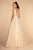 Elizabeth K Bridal - GL2529 Plunging V-Neck Trailing Blossom Gown In Neutral
