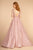 Elizabeth K Bridal - GL2529 Plunging V-Neck Trailing Blossom Gown In Pink