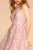 Elizabeth K Bridal - GL2529 Plunging V-Neck Trailing Blossom Gown In Pink