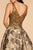Elizabeth K - GL2536 Embroidered Deep V-neck Ballgown In Gold