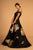 Elizabeth K - GL2542 Sequin Embellished Off-Shoulder Evening Gown In Black