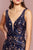 Elizabeth K - GL2551 Beaded and Sequin Applique Nude Illusion Gown In Blue