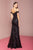 Elizabeth K - GL2552 Tulle Sequin Off Shoulder Mermaid Long Dress In Black