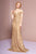 Elizabeth K - GL2552 Tulle Sequin Off Shoulder Mermaid Long Dress In Gold