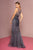 Elizabeth K - GL2555 Bejeweled Illusion Jewel Mermaid Gown In Blue and Gray