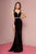 Elizabeth K - GL2559 Low Scoop Back Sleeveless V-Neck Velvet Gown In Black