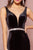 Elizabeth K - GL2559 Low Scoop Back Sleeveless V-Neck Velvet Gown In Black