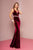 Elizabeth K - GL2559 Low Scoop Back Sleeveless V-Neck Velvet Gown In Red