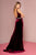 Elizabeth K - GL2559 Low Scoop Back Sleeveless V-Neck Velvet Gown In Red