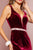 Elizabeth K - GL2559 Low Scoop Back Sleeveless V-Neck Velvet Gown In Red