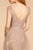 Elizabeth K - GL2560 Cap Sleeve Ruched Mesh Long Gown In Pink
