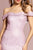 Elizabeth K - GL2562 Glitter Crepe Off-Shoulder Mermaid Dress In Pink