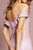 Elizabeth K - GL2562 Glitter Crepe Off-Shoulder Mermaid Dress In Pink