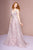 Elizabeth K - GL2564 Floral Embroidered Illusion A-Line Gown In Pink