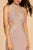 Elizabeth K - GL2573 Embellished High Halter Trumpet Dress In Pink