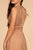 Elizabeth K - GL2574 Pleated Deep V-neck A-line Dress In Pink And Gold