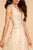 Elizabeth K - GL2580 Jewel-Studded Plunging V-Neck Long Gown In Neutral