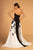 Elizabeth K - GL2582 Two Tone Embellished Sweetheart Dress In Black and White