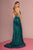 Elizabeth K - GL2586 Glitter Mesh Strappy Open Back Evening Gown In Green