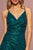Elizabeth K - GL2586 Glitter Mesh Strappy Open Back Evening Gown In Green
