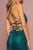 Elizabeth K - GL2586 Glitter Mesh Strappy Open Back Evening Gown In Green