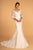 Elizabeth K - GL2592 Lace Quarter Length Sleeve Mermaid Dress In White