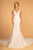 Elizabeth K - GL2595 Lace Deep V-neck Trumpet Dress In White