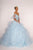 Elizabeth K - GL2601 Beaded Off-Shoulder Ruffed Ballgown In Blue
