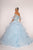 Elizabeth K - GL2601 Beaded Off-Shoulder Ruffed Ballgown In Blue