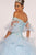 Elizabeth K - GL2601 Beaded Off-Shoulder Ruffed Ballgown In Blue