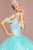 Elizabeth K - GL2602 Embroidered Halter Ballgown In Blue