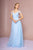 Elizabeth K - Gossamer Tulle Cold Shoulder A-Line Gown GL2610  In Blue