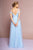 Elizabeth K - GL2610 Cold Shoulder Sweetheart Neck Tulle A-Line Gown In Blue