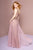 Elizabeth K - GL2618 Beaded Glittery A-Line Dress In Purple