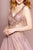 Elizabeth K - GL2618 Beaded Glittery A-Line Dress In Purple