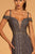 Elizabeth K - GL2629 Embellished Deep Off-Shoulder Trumpet Dress In Gray