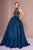 Elizabeth K - GL2631 Glitter High Neck Evening Gown In Blue