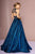 Elizabeth K - GL2631 Glitter High Neck Evening Gown In Blue