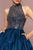 Elizabeth K - GL2631 Glitter High Neck Evening Gown In Blue